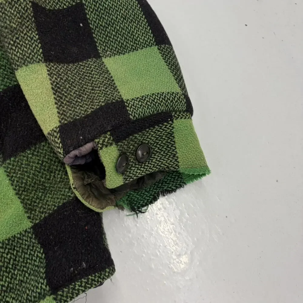 Vintage 50s Green/Black Wool Buffalo Check Jacket